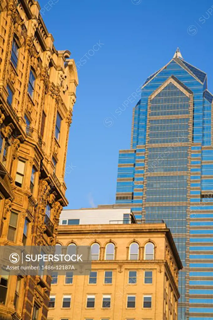 Low angle view of buildings in a city, Liberty Tower, Philadelphia, Pennsylvania, USA