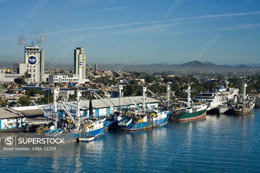 Fishing boats at a dock, Mazatlan, Sinaloa, Mexico