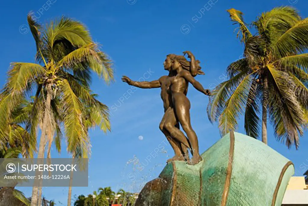 Low angle view of a monument, The Continuity Of Life Monument, Mazatlan, Sinaloa, Mexico