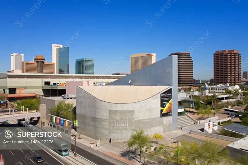 Arizona Science Center & Skyline, Heritage Square, Phoenix, Arizona, USA