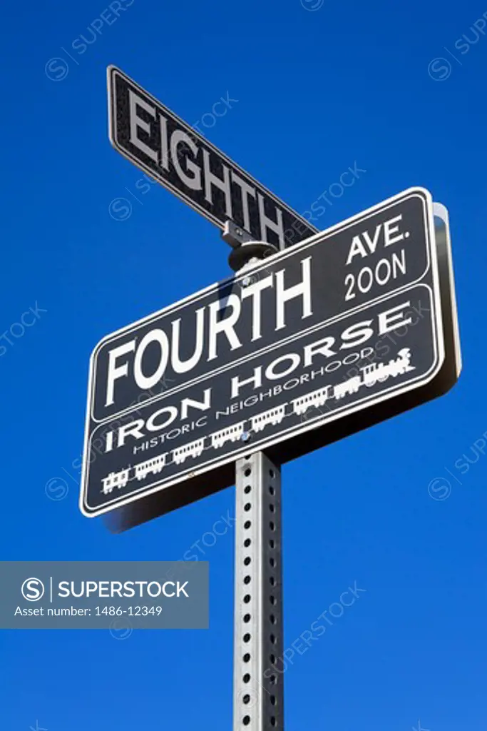 Street signs, 4th Avenue Shopping District, Tucson, Pima County, Arizona, USA