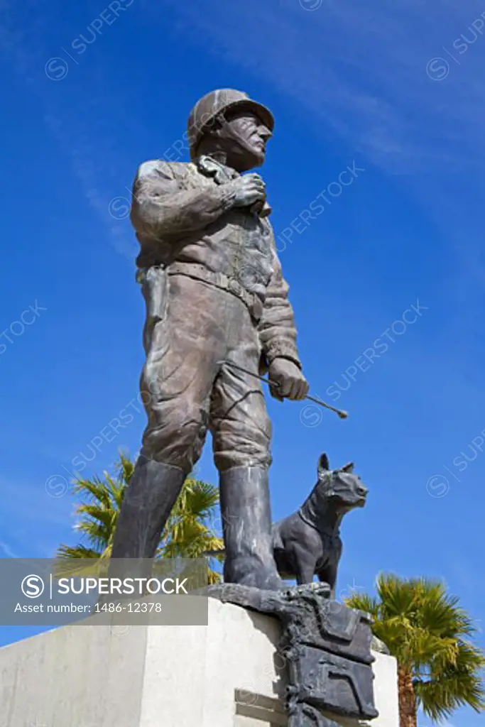 Statue, General George S. Patton Memorial Museum, Chiriaco Summit, Indio, California, USA