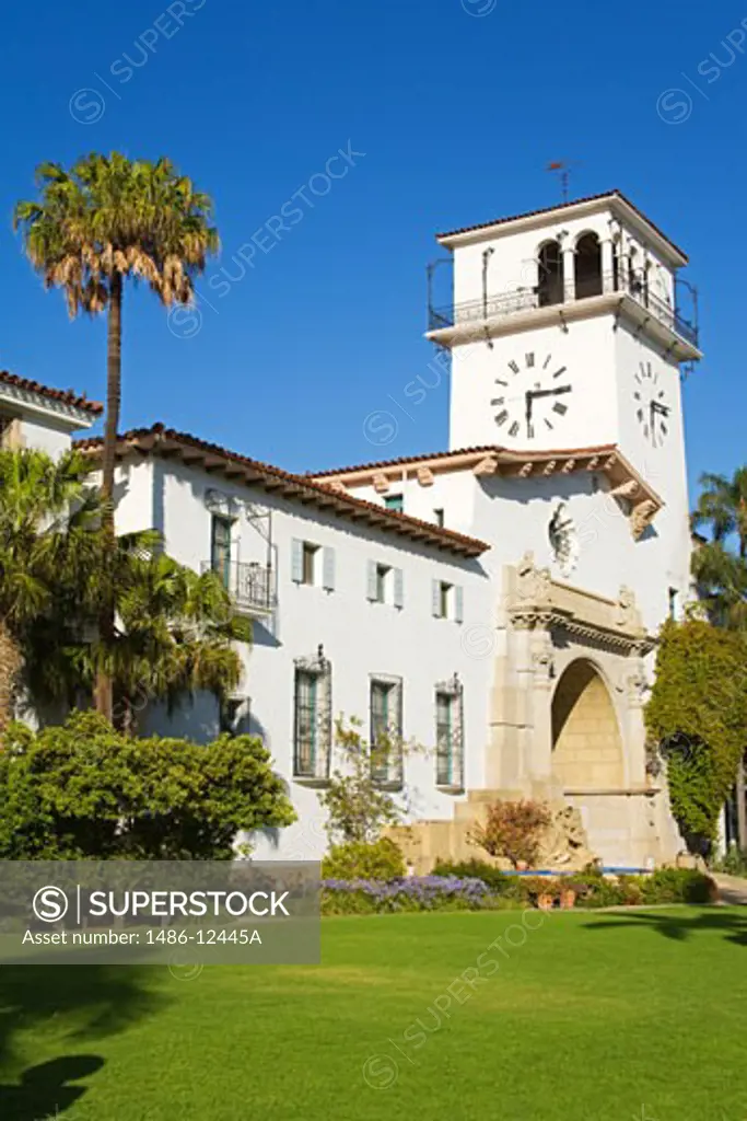 Clock Tower, Santa Barbara County Courthouse, Santa Barbara, California, USA