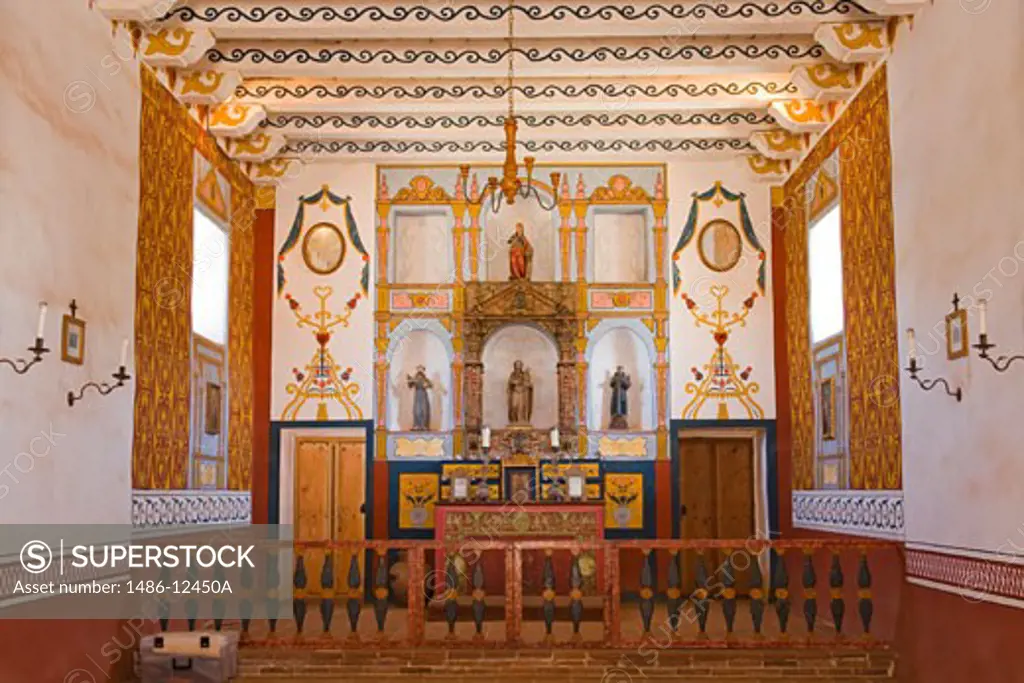Church interior, El Presidio De Santa Barbara State Historic Park, Santa Barbara, California, USA