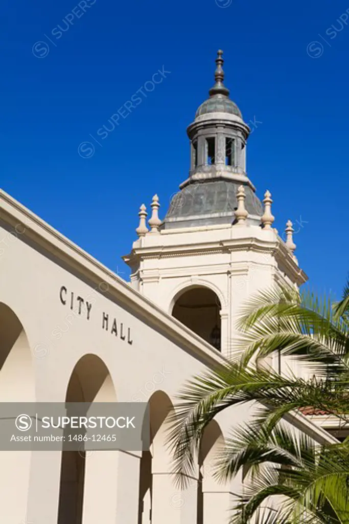 Low angle view of a city hall, Pasadena, Los Angeles County, California, USA