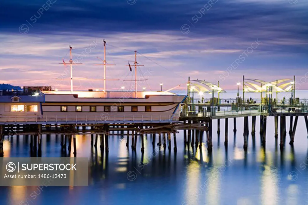 Tourist resort on a pier, Redondo Beach, Los Angeles County, California, USA