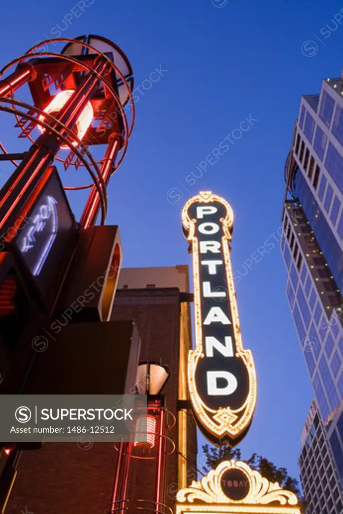 Low angle view of buildings, Arlene Schnitzer Concert Hall, Portland, Oregon, USA