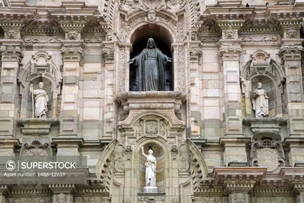 Low angle view of a cathedral, Plaza-De-Armas, Lima, Peru