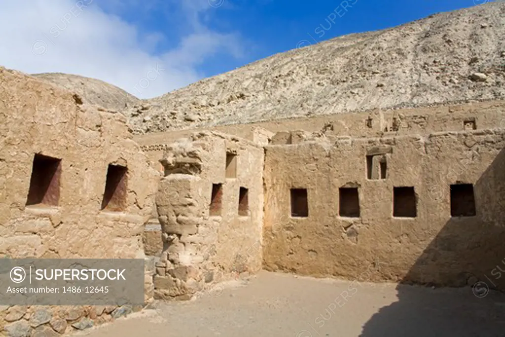 Ruins of a building, Inca Ruins, Pisco, Ica Region, Peru