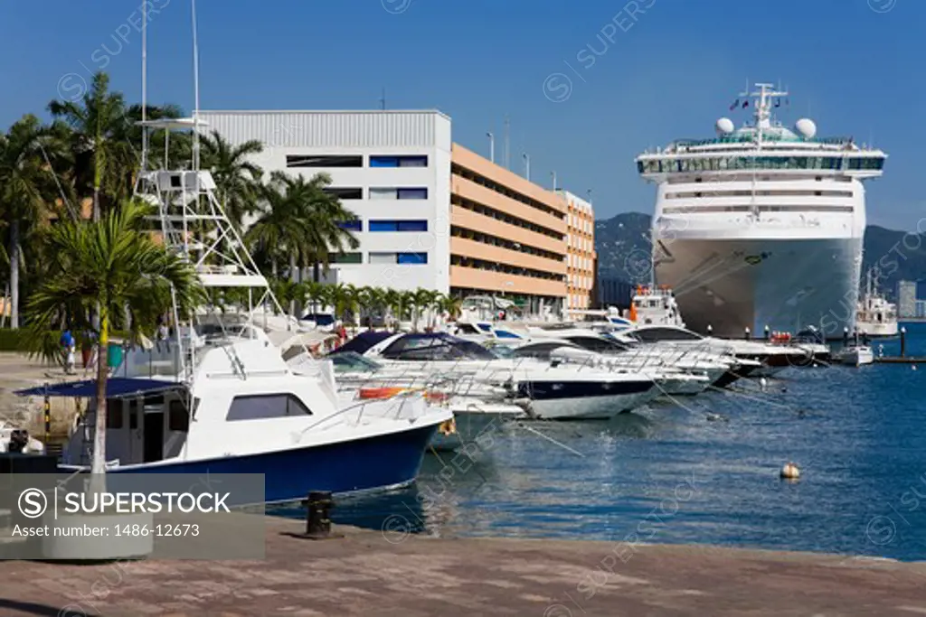 Boats at a marina, Acapulco, Guerrero, Mexico