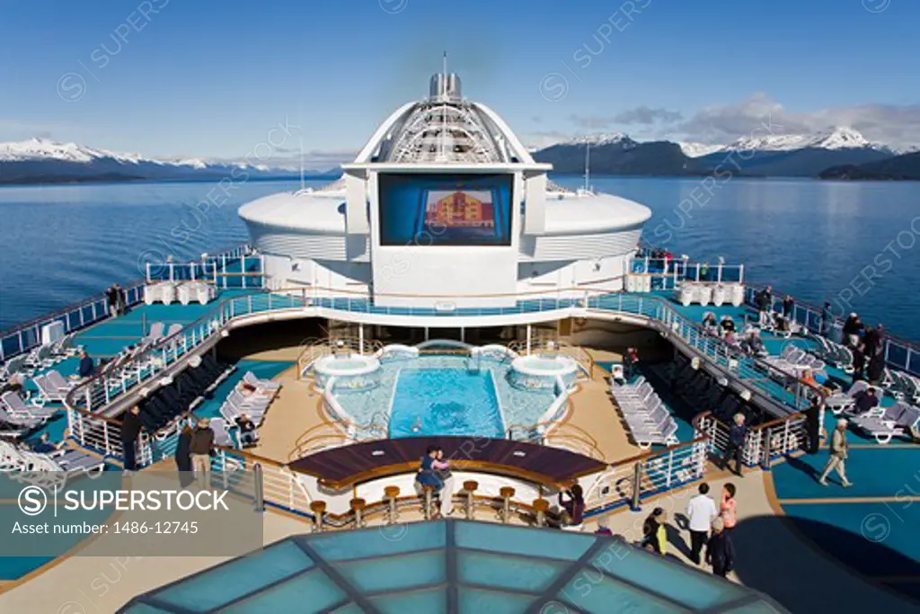 Tourists in a cruise ship, Martial Mountains, Beagle Channel, Tierra Del Fuego, Patagonia, Argentina