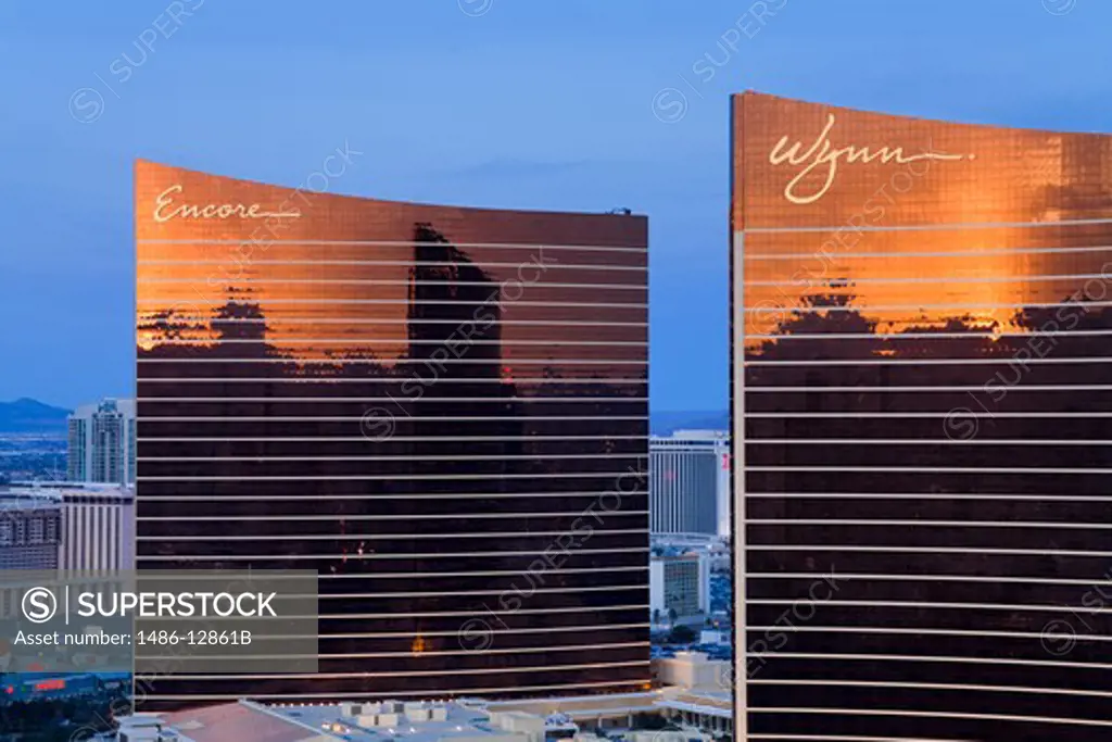 Hotels in a city, Wynn Las Vegas, Encore Las Vegas, The Strip, Las Vegas, Nevada, USA