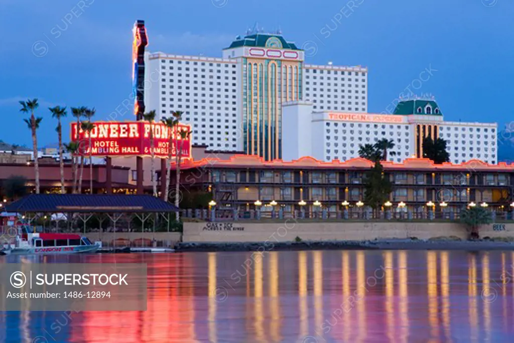 USA, Arizona, Laughlin City, Tropicana and Pioneer Casinos on Colorado River