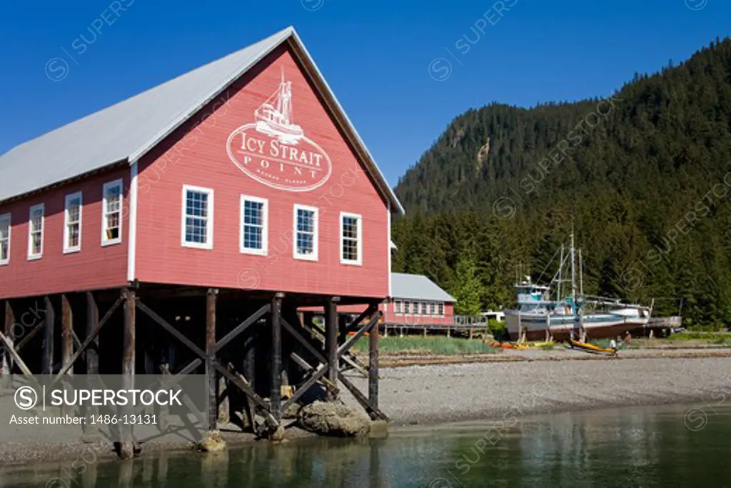 Museum at the waterfront, Glacier Bay, Cannery Museum, Icy Strait Point, Hoonah City, Chichagof Island, Alaska, USA