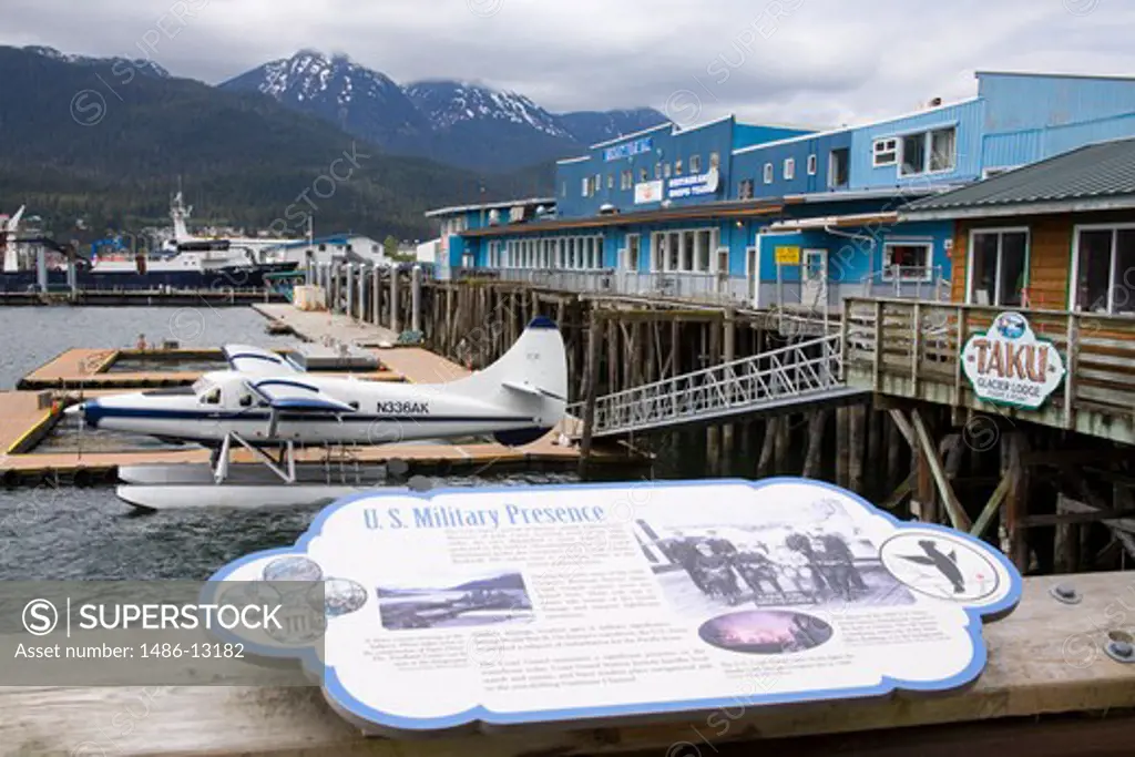 Seaplane at the dock, Gastineau Channel, Juneau, Alaska, USA