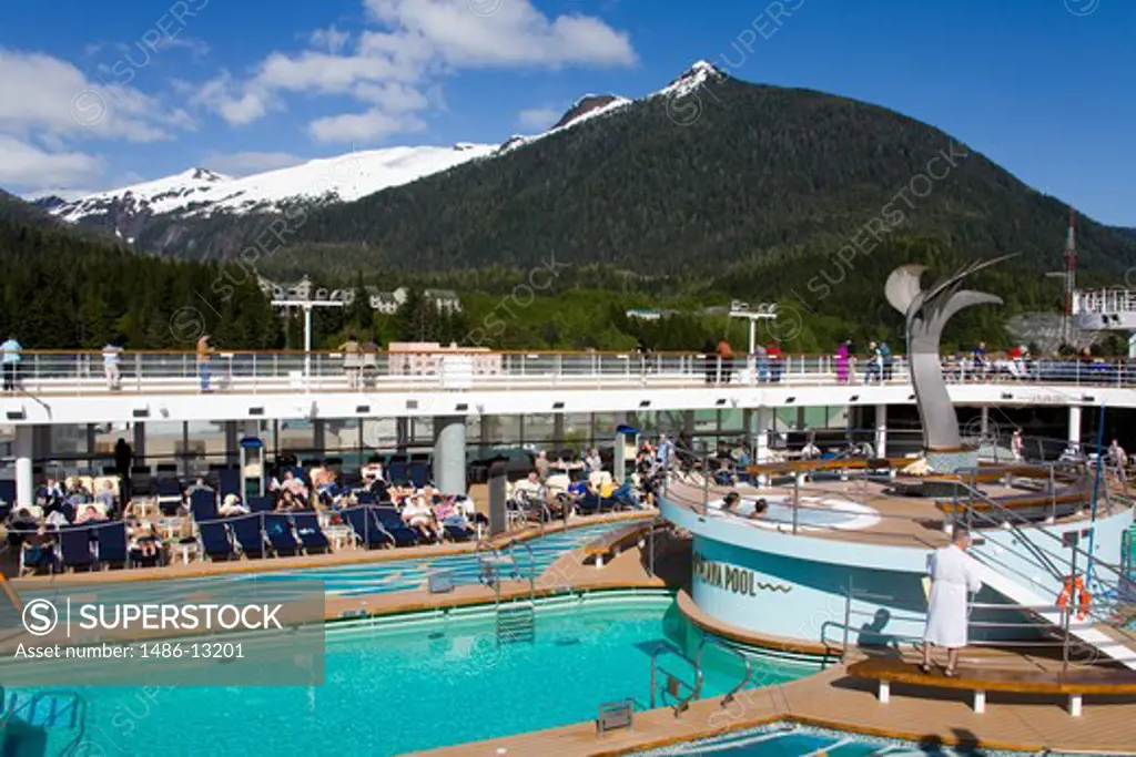 Tourists at a cruise ship, Ketchikan, Alaska, USA