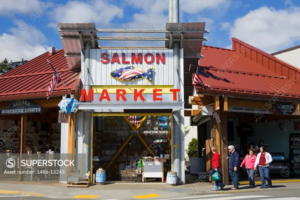 Facade of a salmon store, Ketchikan, Alaska, USA