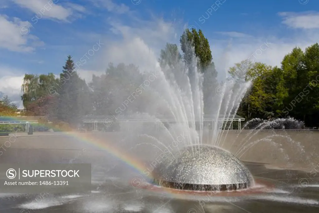 USA, Washington State, Seattle, International Fountain at Seattle Center