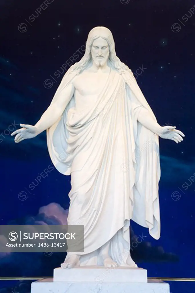 USA, Utah, Salt Lake City, Temple Square, North Visitors Center, Christus statue