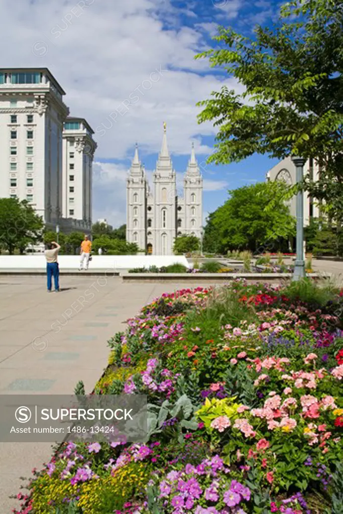 USA, Utah, Salt Lake City, Gardens in Temple Square