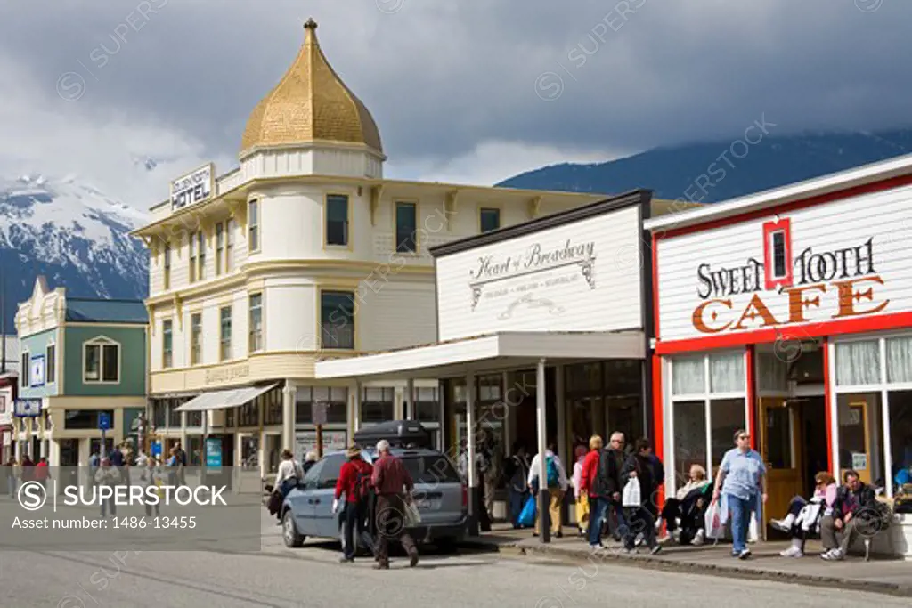 Buildings in a city, Broadway Street, Skagway, Alaska, USA