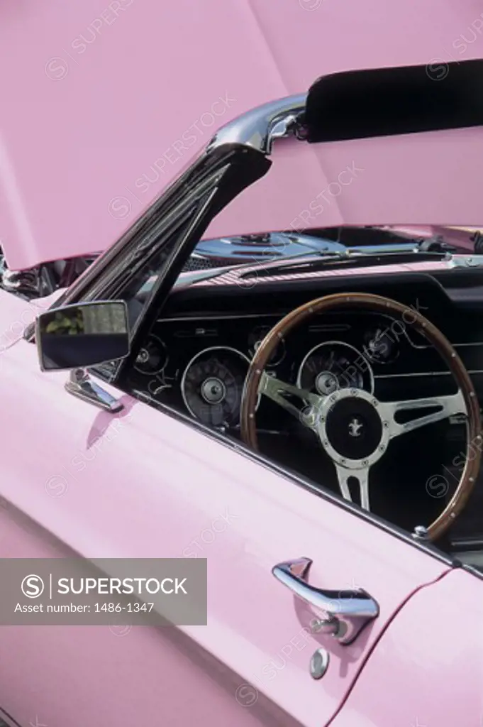 Close-up of a convertible car, Ford Mustang