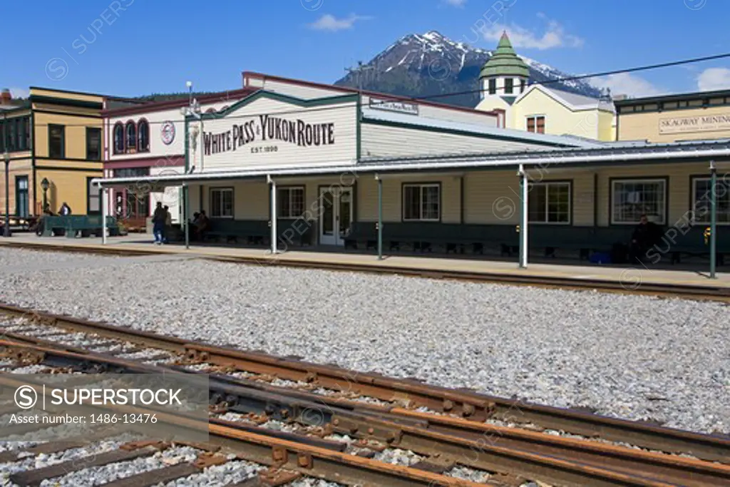 Railroad station, White Pass and Yukon Route Railroad Station, White Pass and Yukon Route, Skagway, Alaska, USA
