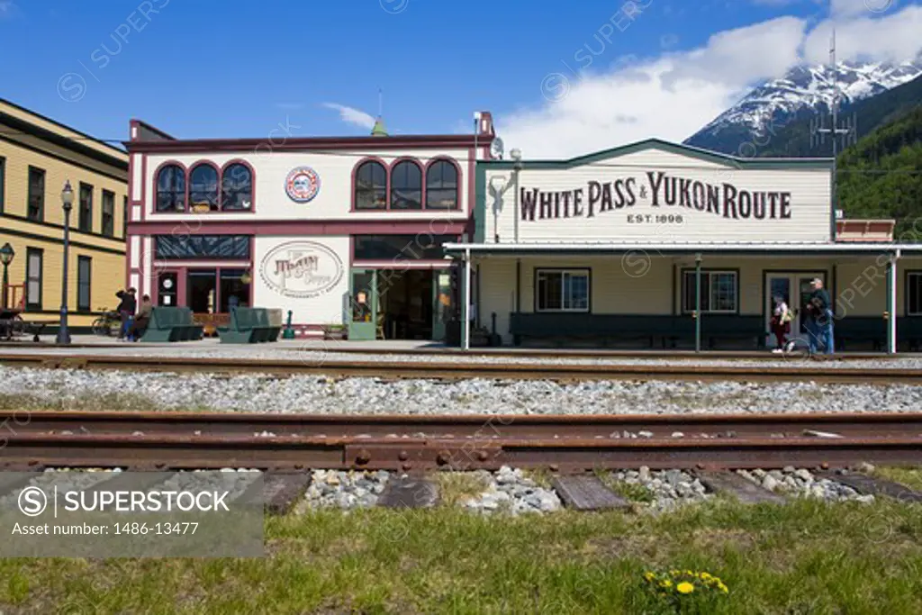 Railroad station, White Pass and Yukon Route Railroad Station, White Pass and Yukon Route, Skagway, Alaska, USA