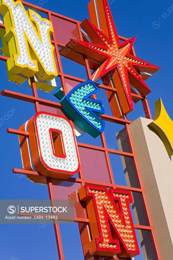 Low angle view of a neon sign, Neon Boneyard Park, Las Vegas, Nevada, USA