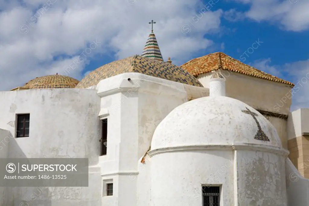 Low angle view of a church, Santa Cruz Church, Cadiz, Andalusia, Spain