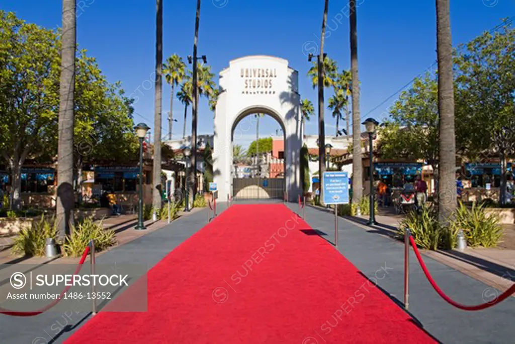 Entrance of a film studio, Universal Studios Hollywood, Universal City, Los Angeles County, California, USA