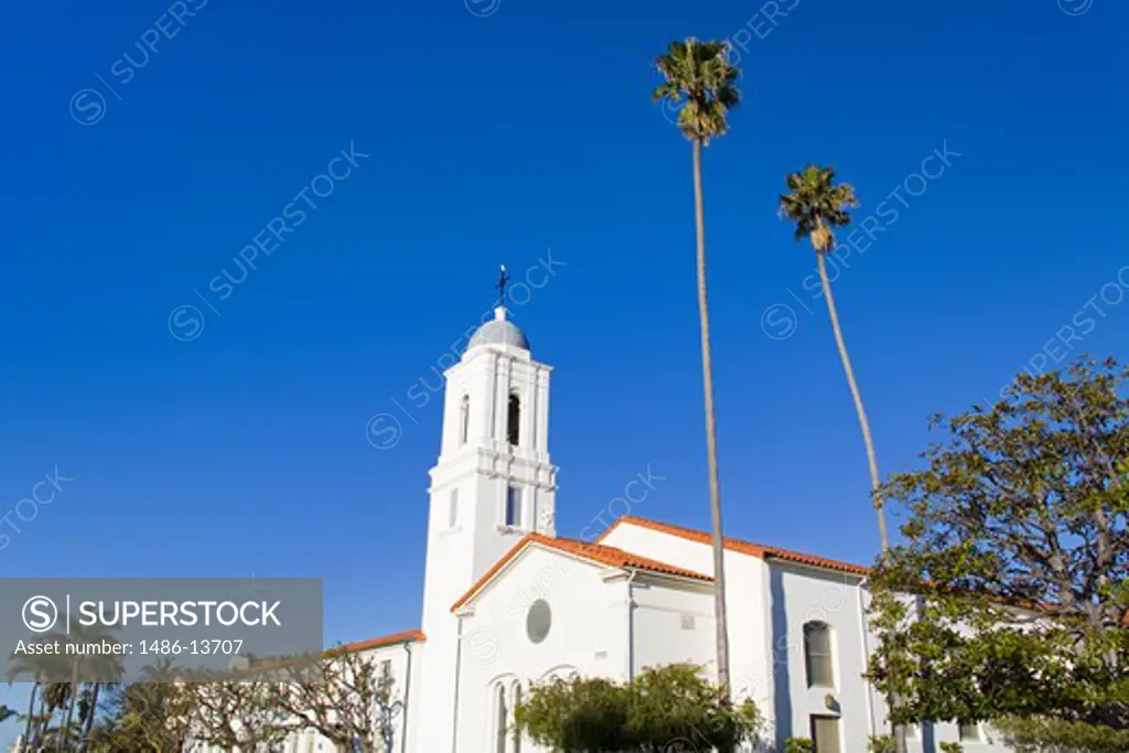 Low angle view of a church, La Jolla Presbyterian Church, La Jolla, San Diego, California, USA