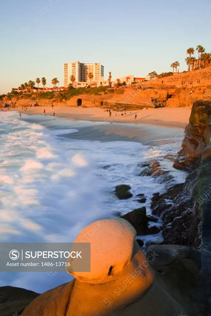 Hoodoo rocks on the beach, La Jolla, San Diego, California, USA