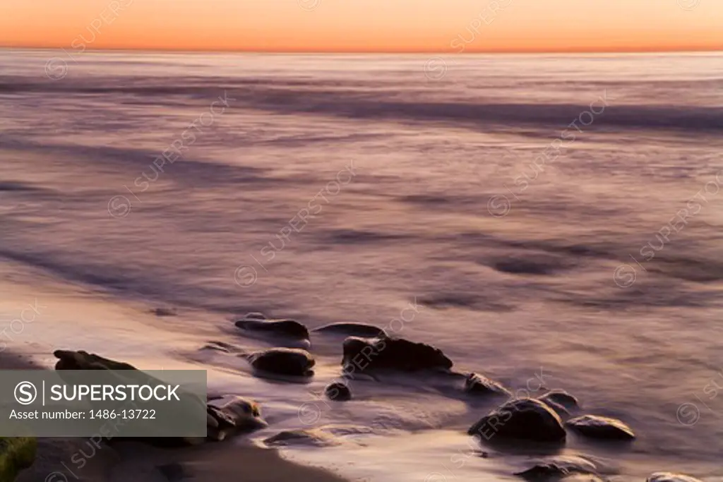 Rock formations on the beach, La Jolla, San Diego, California, USA