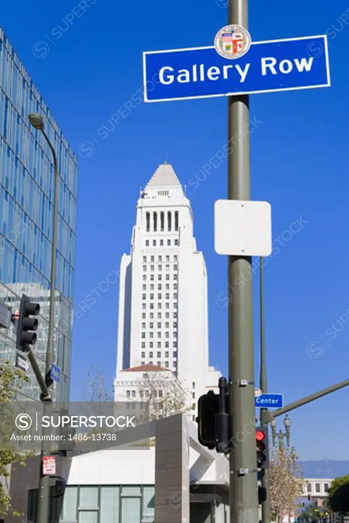Low angle view of a city hall, Los Angeles City Hall, Los Angeles, California, USA