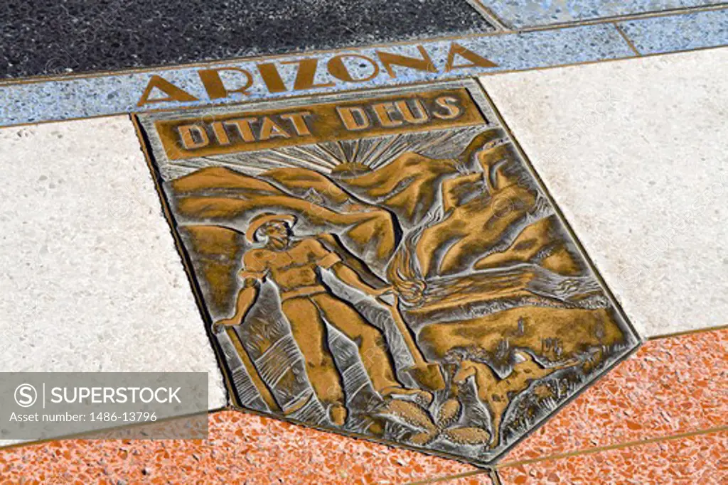 Arizona crest at a dam, Hoover Dam, Arizona-Nevada Border, USA