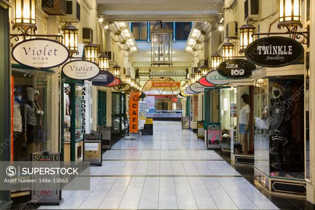 Interiors of a shopping center, Strand Arcade, Central Business District, Auckland, North Island, New Zealand