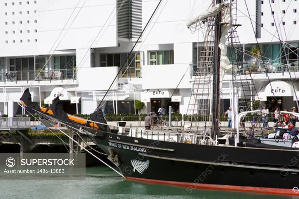 Ship at a harbor, Princes Wharf, Auckland, North Island, New Zealand