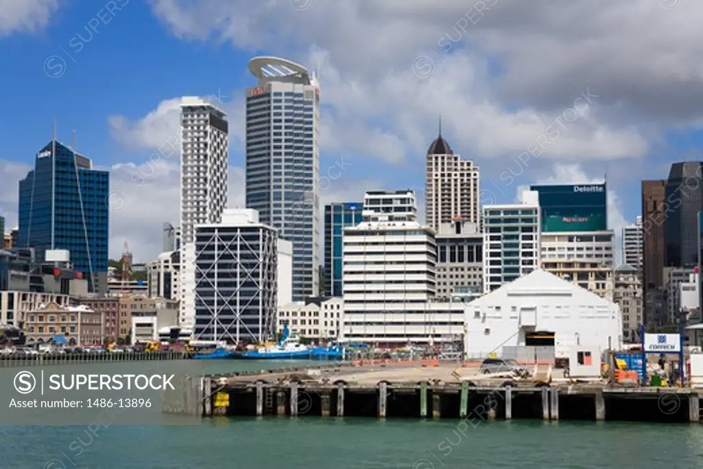 Buildings at a harbor, Waitemata Harbor, Auckland, North Island, New Zealand