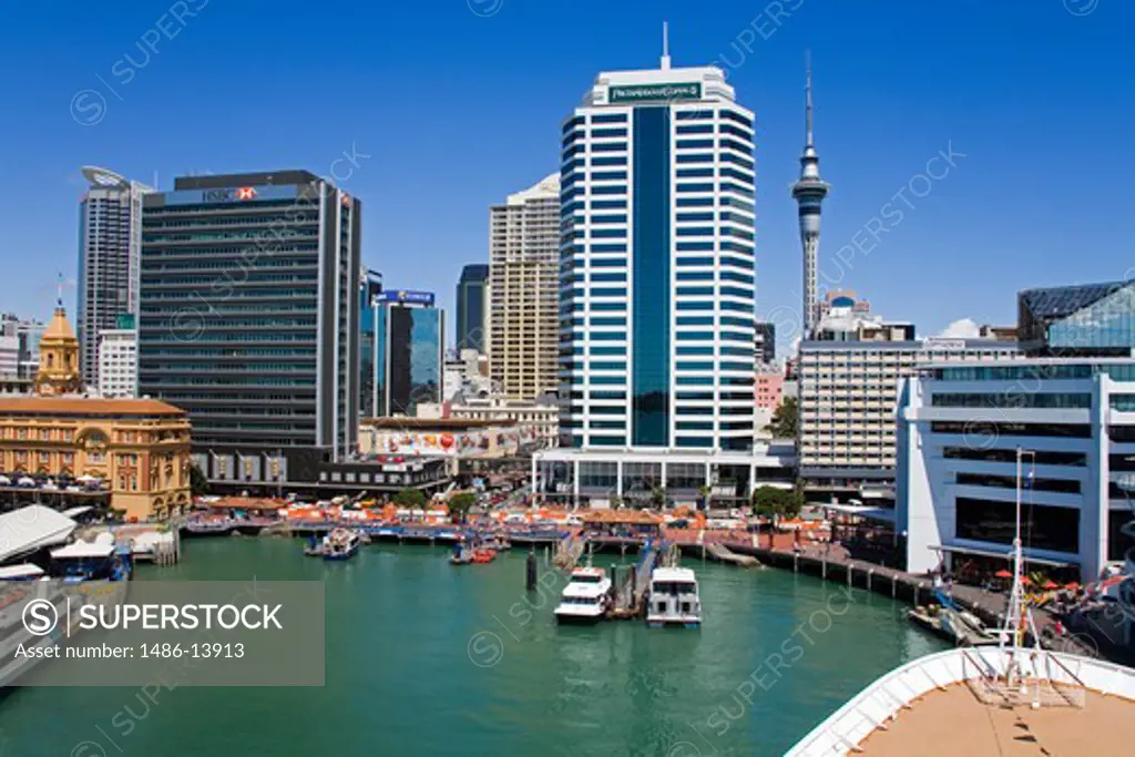 Buildings at the waterfront, Central Business District, Auckland, North Island, New Zealand