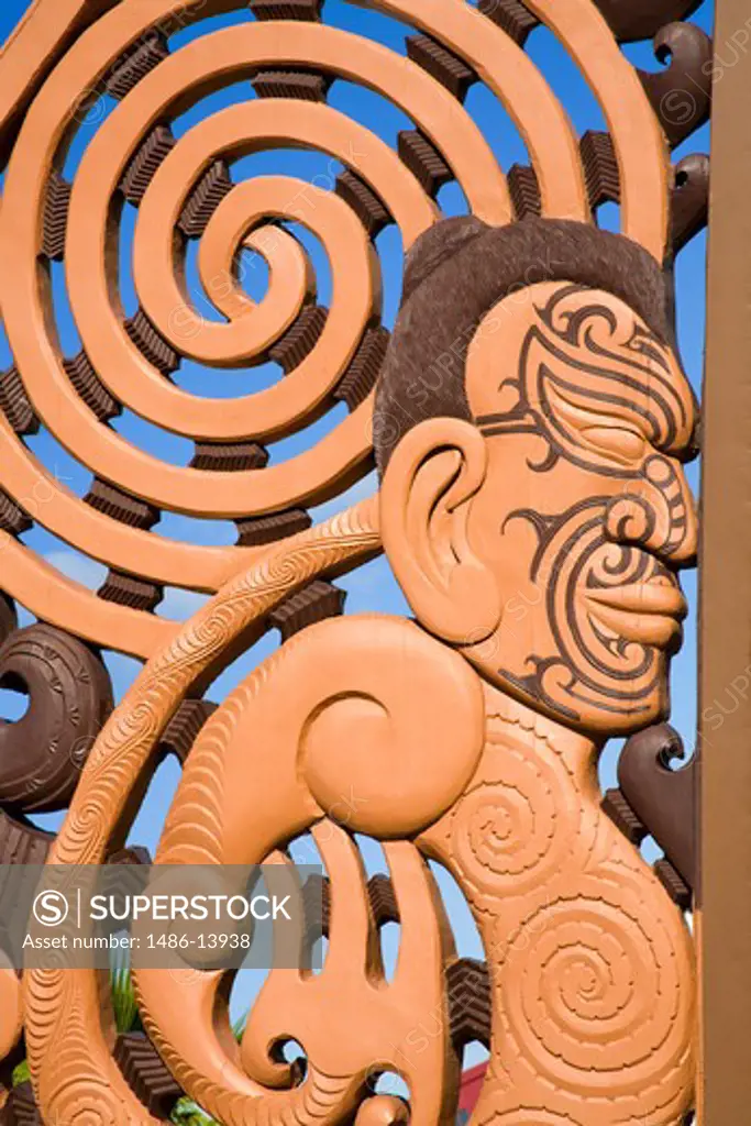 Te Tauihu Turanga Whakamana sculpture by Bill Baker, Central Business District, Gisborne, Eastland, North Island, New Zealand