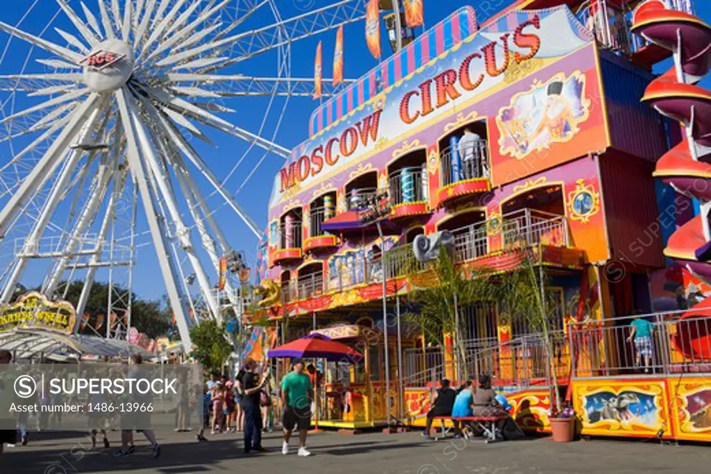 Tourists at an amusement park, Orange County Fair, Costa Mesa, Orange County, California, USA