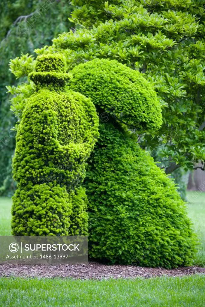 Topiary in a garden, Deaf School Park, Columbus, Ohio, USA