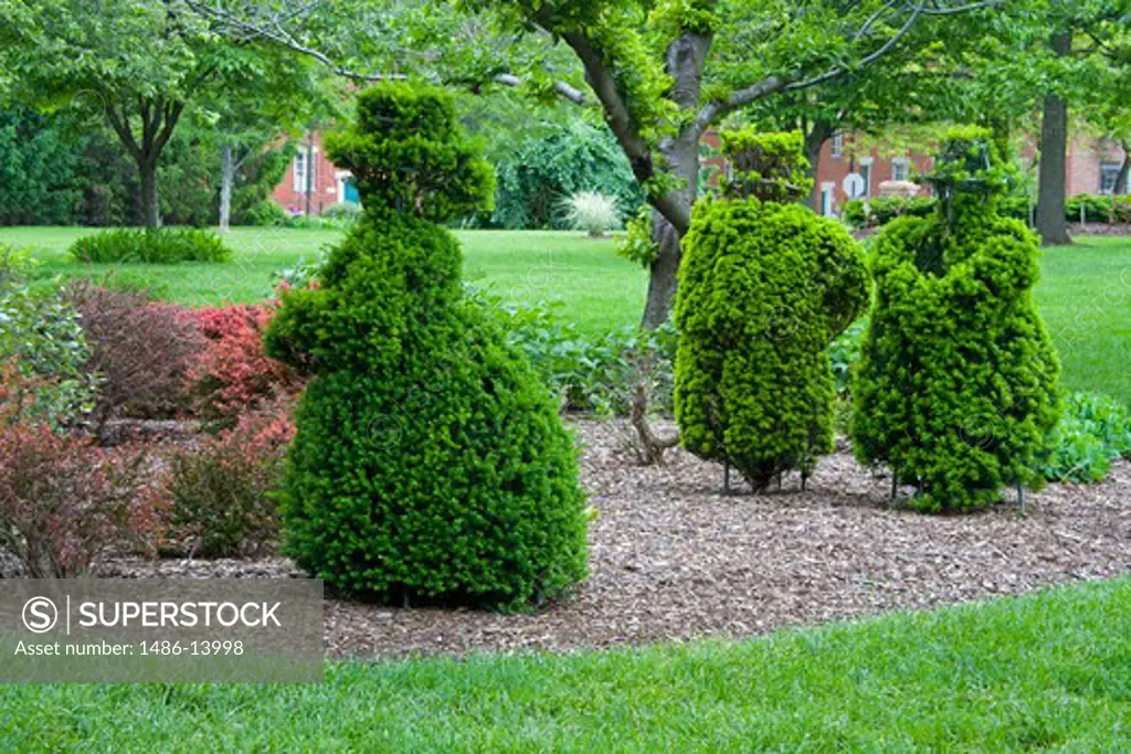 Topiary in a garden, Deaf School Park, Columbus, Ohio, USA