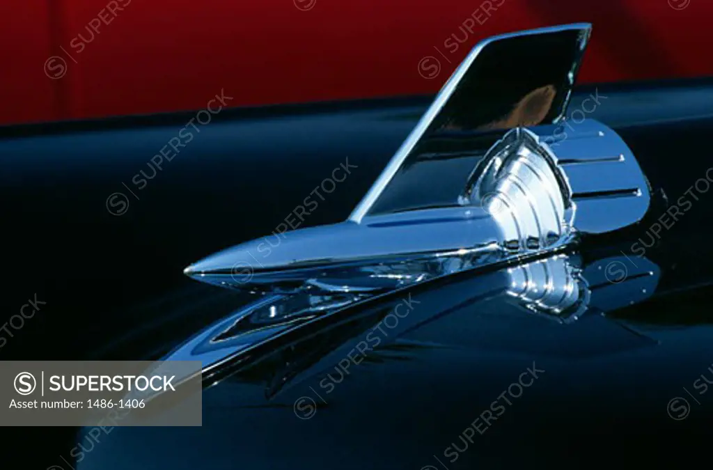 Hood ornament of a 1957 Chevrolet car