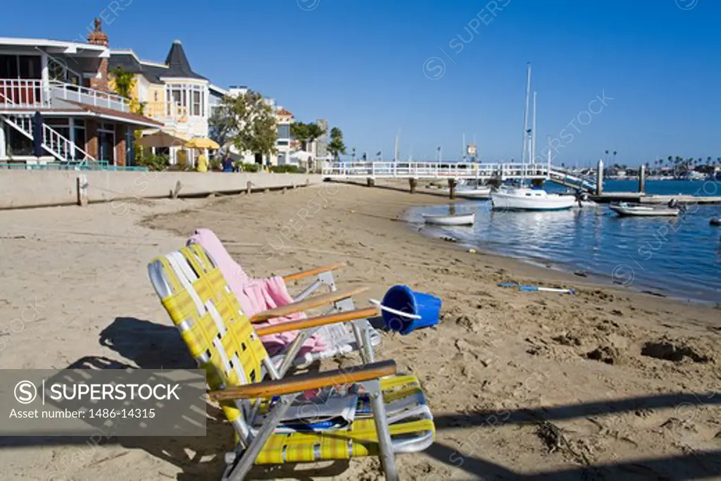 USA, California, Orange County, Newport Beach, Beach on Balboa Island