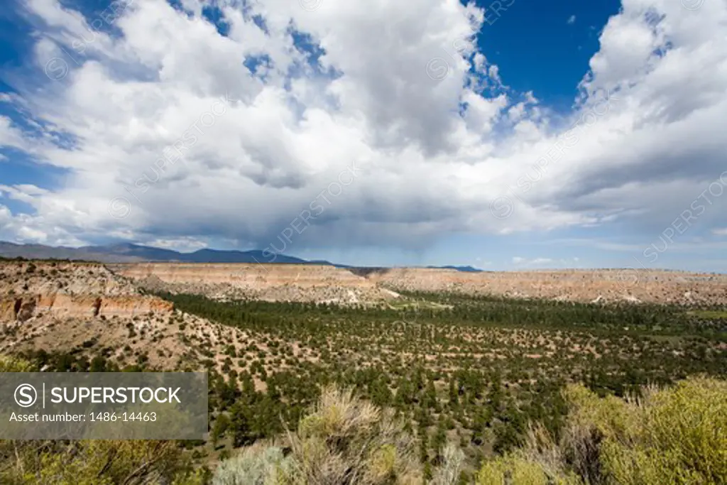 Clouds over a landscape, Los Alamos, New Mexico, USA