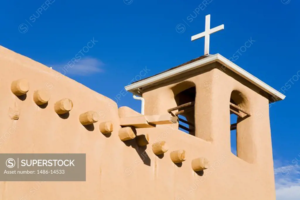 Low angle view of an adobe church, San Francisco De Asis Mission Church, Ranchos De Taos, Taos, New Mexico, USA