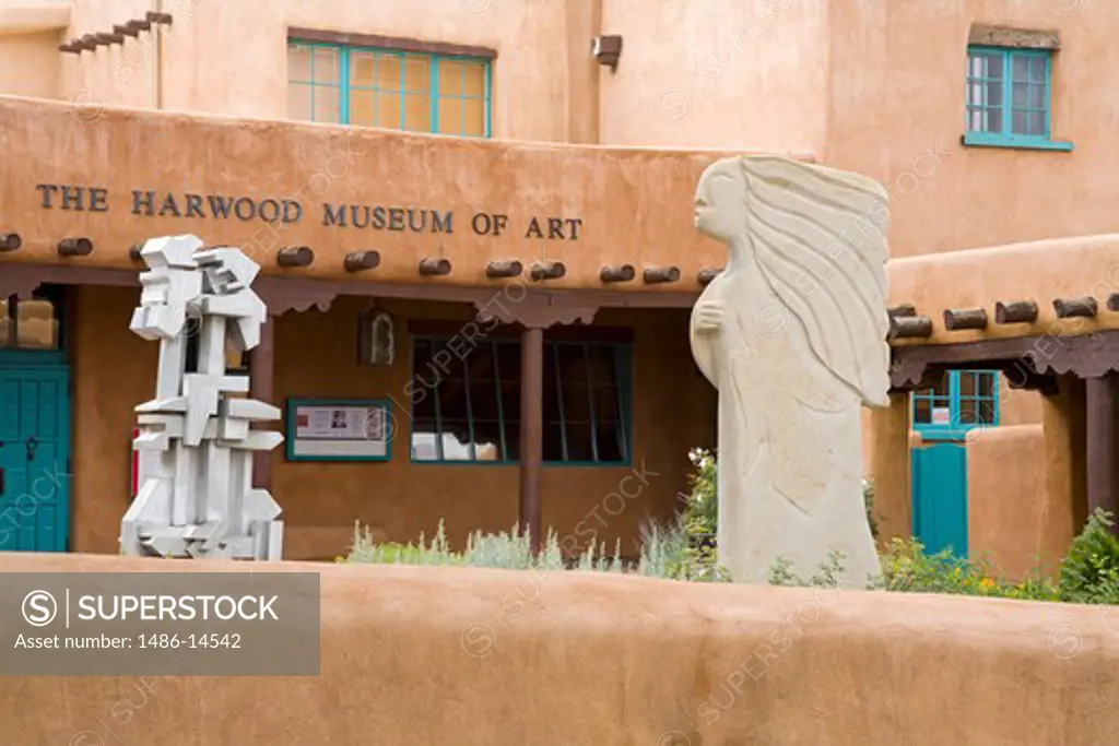 Statues at an art museum, Harwood Museum of Art, Ledoux Street, Taos, New Mexico, USA