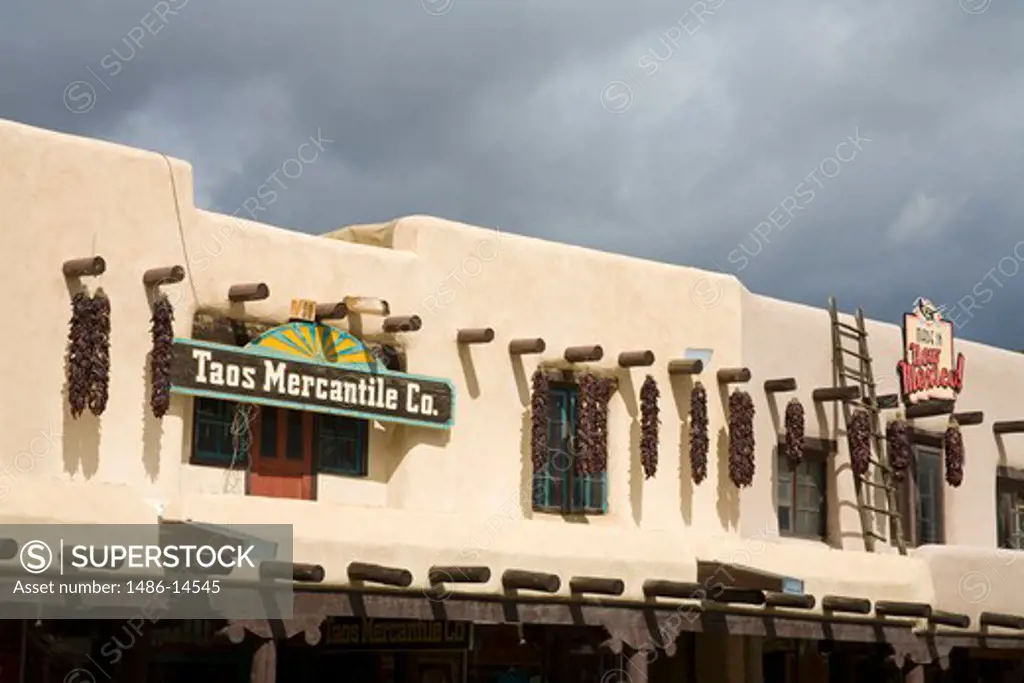 Low angle view of a store, Taos Mercantile Company, Taos, New Mexico, USA
